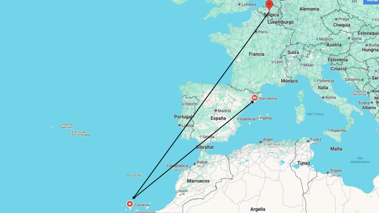 2018 DE BRUSELAS A BARCELONA VÍA CANARIAS